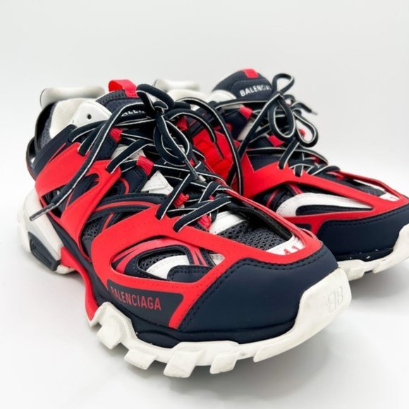 $1350 Men's Balenciaga LED Track Sneakers Blue Red Sz EU 41 US / 8 - Picture 2 of 11